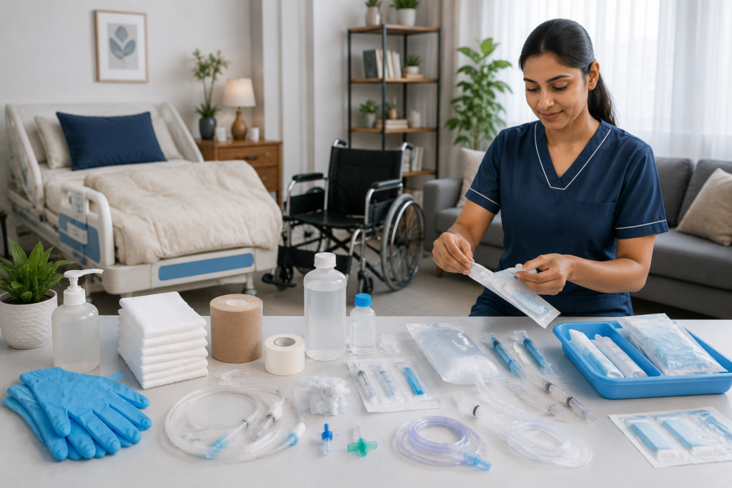 Feeding tubes and nutritional supplies for home ICU patients